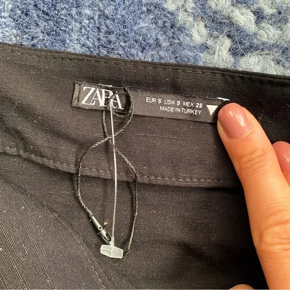 🖤 ZARA BOHO BLACK ASYMMETRICAL SIDE TIE HIGH WAIST MIDI SKIRT! - Picture 10 of 13